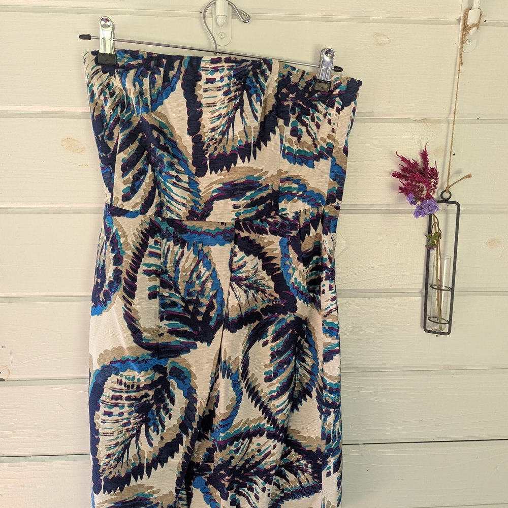 Banana Republic Strapless Dress with Abstract Print